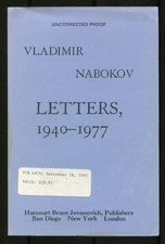 Vladimir NABOKOV / Letters 1940-1977 Uncorrected Proof 1st 1989