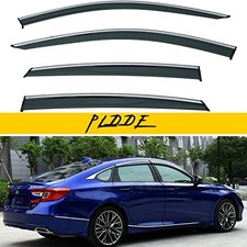 4pcs Smoke Tint with Chrome Trim Window Visors Compatible 18-22 Accord Sedan