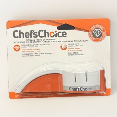 Chef's Choice Manual Knife Sharpener Double Bevel Interlocking Diamond Pad Tech