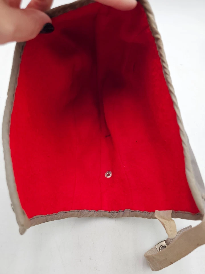 Sombrero duro vintage V&H banda dorada FR forro de invierno rojo acolchado - Imagen 3 de 4