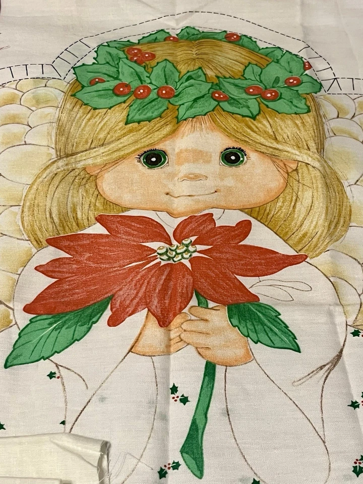 Lote de tela navideña querubines victorianos de colección acolchados cuadrados de costura coleccionables Foto 2 de 4