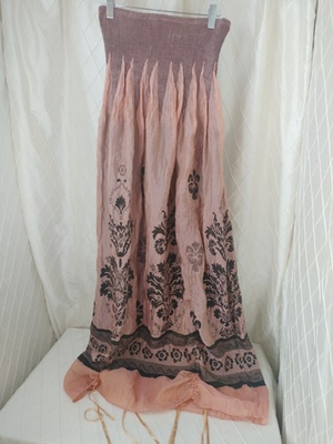 #ad Copper Peach Women#x27;s Embroidered Convertible Skirt Dress One Size $39.99