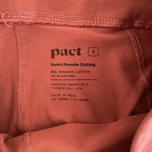 Pact Womens Pocket Leggings Size Small Pink/Red Mid Rise Organic Cotton - Picture 9 of 9