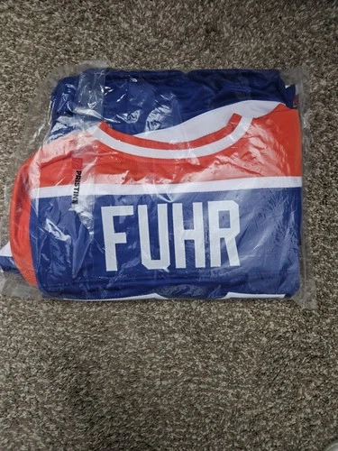 Autographed/Signed GRANT FUHR Edmonton Blue Hockey Jersey Beckett BAS COA Auto