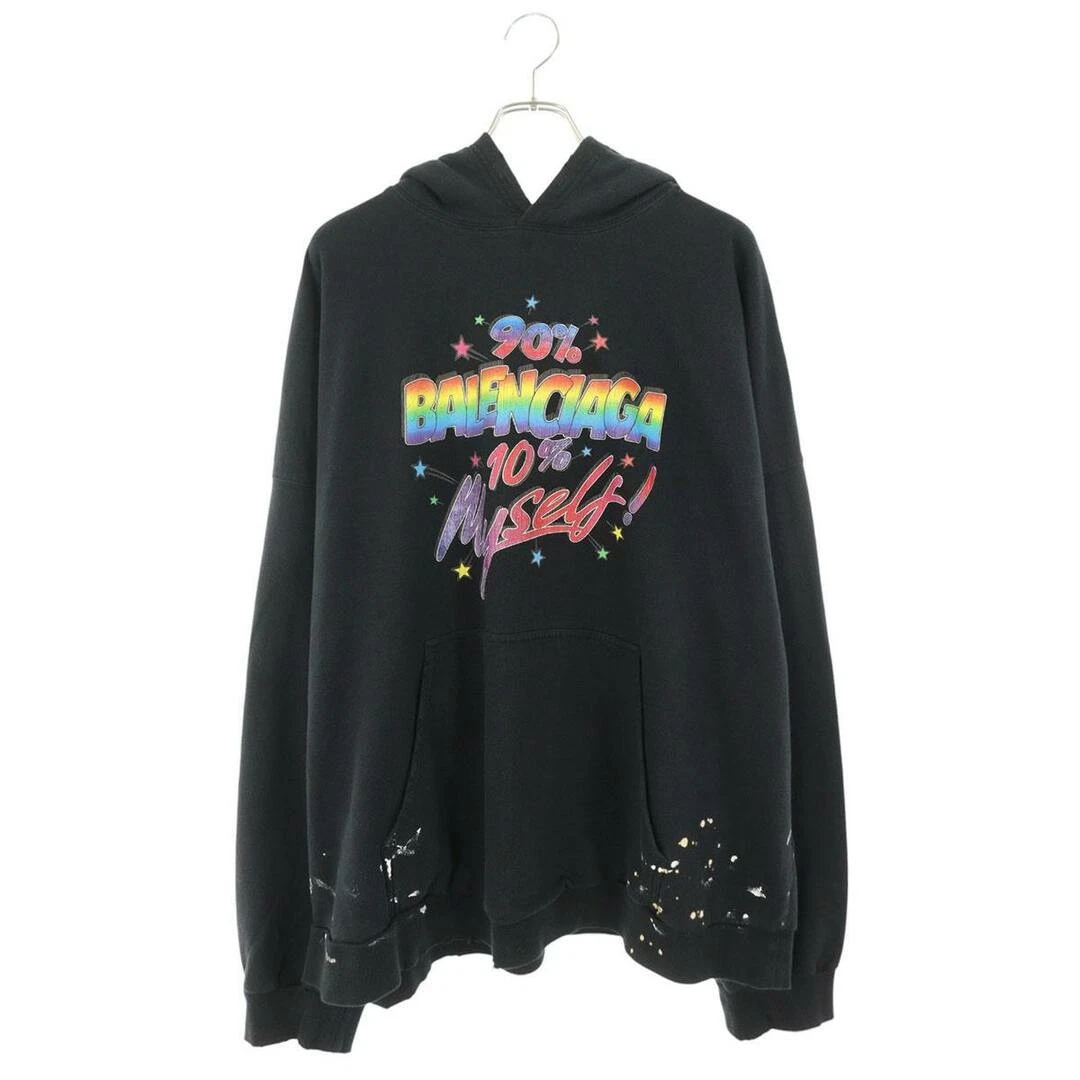 Felpa con cappuccio pullover Balenciaga 22AW 694986 TMVH4 stampa logo dipinto uomo 4 usata 439