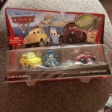 2010 Disney Pixar Cars 2 Luigi, Guido  Uncle Topolino Exclusive Vehicle 3 Pack