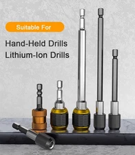 6.35mm Hex Screwdriver Drill Extra Adaptor Pop-Up/Self-Locking Bit Holder Steel