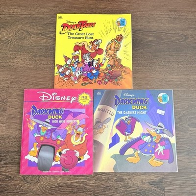 Vintage Disney DuckTales & Darkwing Duck Books Lot Golden Look 3 