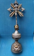 French Religious standing crucifix Scared heartand snake 