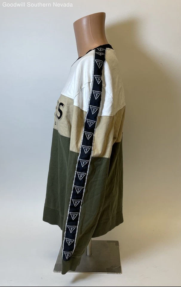 Guess Men's White/Tan/Green Sweater - Size Large - Image 4 of 4