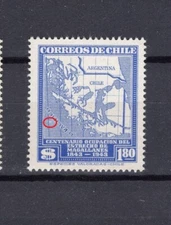 CHILE Antártica 1943 ERROR VARIETY "isla extra en el pacífico" L102