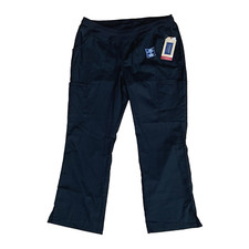 Cherokee Women  s PL Black Contemporary Scrub Pants Modern Fit Stretch Panels NWT