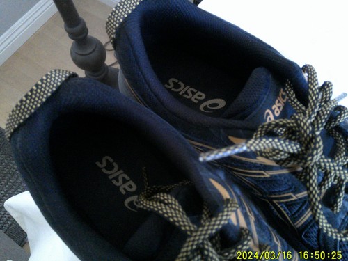 ASICS FRQUENT TRAIL MENS BLACK/ YELLOW MESH RUNNING SHOES, SIZE 10-10.5 D - Picture 2 of 8