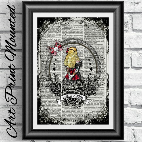 ART PRINT mounted gothic alice in wonderland tattoo ink me antique dictionary | eBay ART PRINT mounted gothic alice in wonderland tattoo ink me antique dictionary | eBay