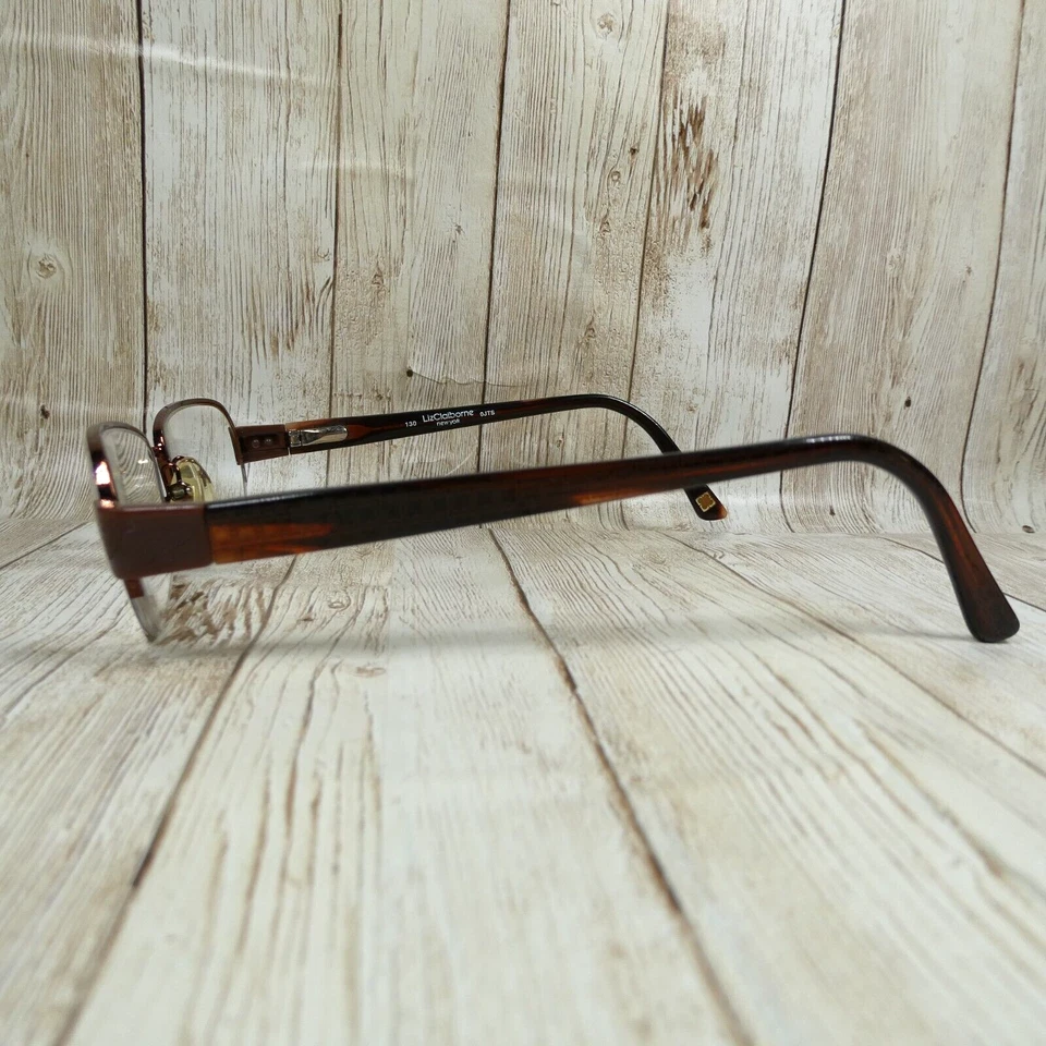 SOLO MARCOS DE GAFAS DE METAL MARRÓN PULIDO Liz Claiborne - l337 0jts 50-18-130 Foto 4 de 4