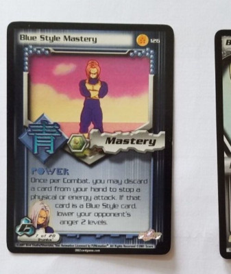 DRAGON BALL Z BLUE STYLE MASTERY CARD # 126 SCORE 2001 5 STAR RARE
