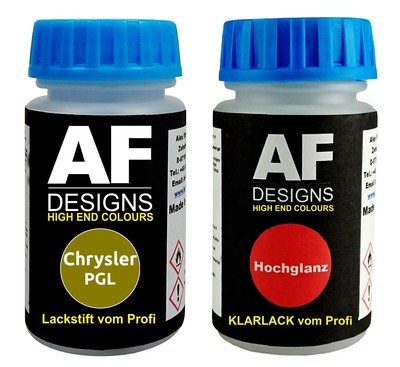 Lackstift für Chrysler PGL Lime Peel Metallic + Klarlack je 50ml Autolack SET