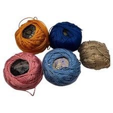 Lot of 5 Used DMC and Royal Perle Cotton Thread No. 5