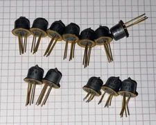 Lot of 12 12D NE-12D Transistors, Gold Leads, TO-5, DC