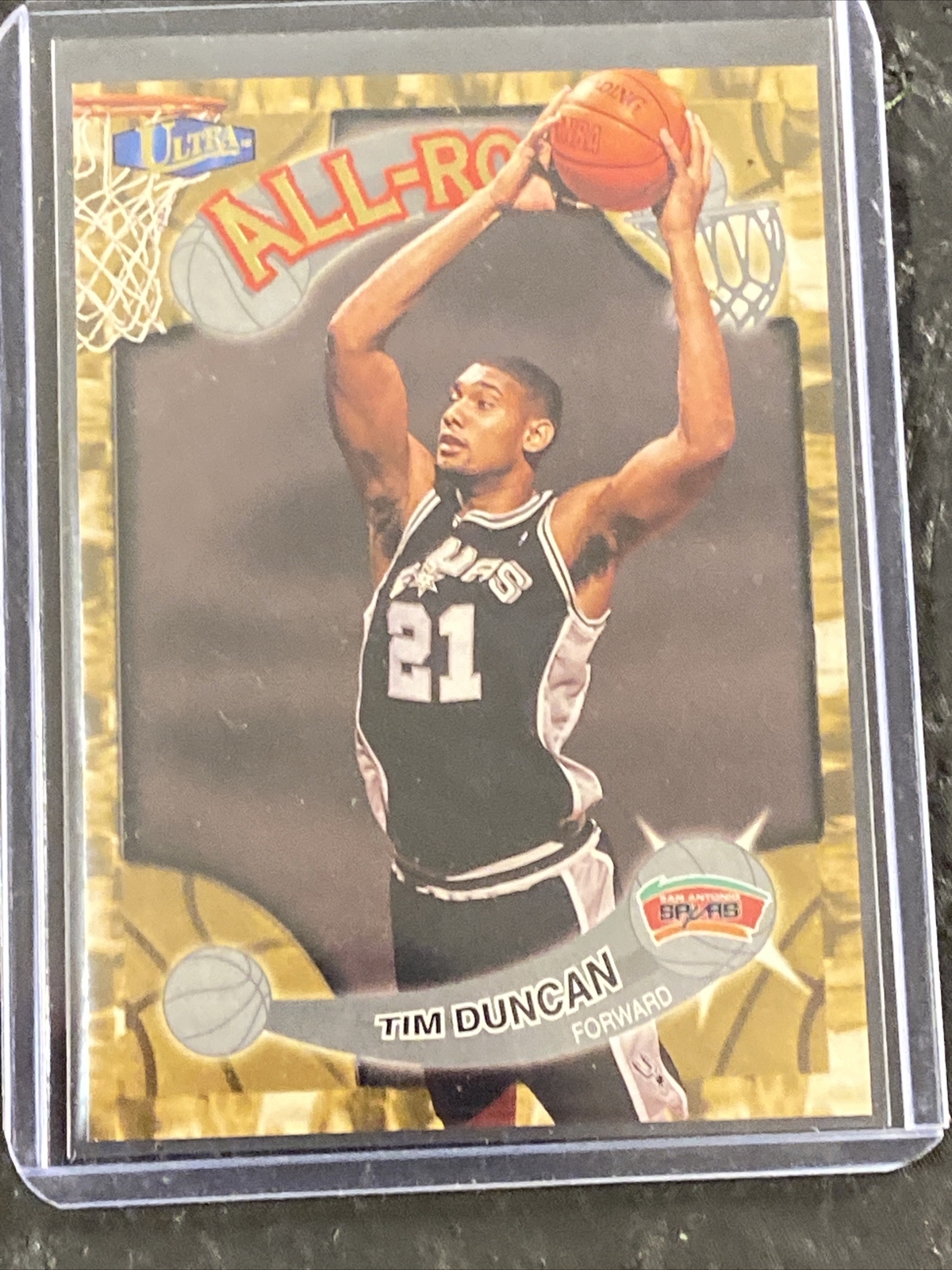 1997-98 Fleer Ultra Tim Duncan 1 of 15 AR All Rookie San Antonio Spurs RC Card