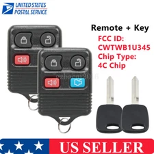 2 For 1999 2000 2001 2002 2003 2004 Ford Mustang Remote Control Key Fob + Key