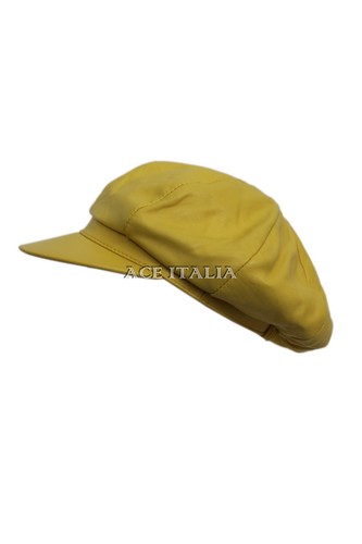 CAPPELLO VITTORIANO PEAKY BLINDERS GIALLO CHIARO UOMO PANETTIERE NOTIZIE RAGAZZO CAPPELLO PELLE GATSBY - Foto 6 di 9