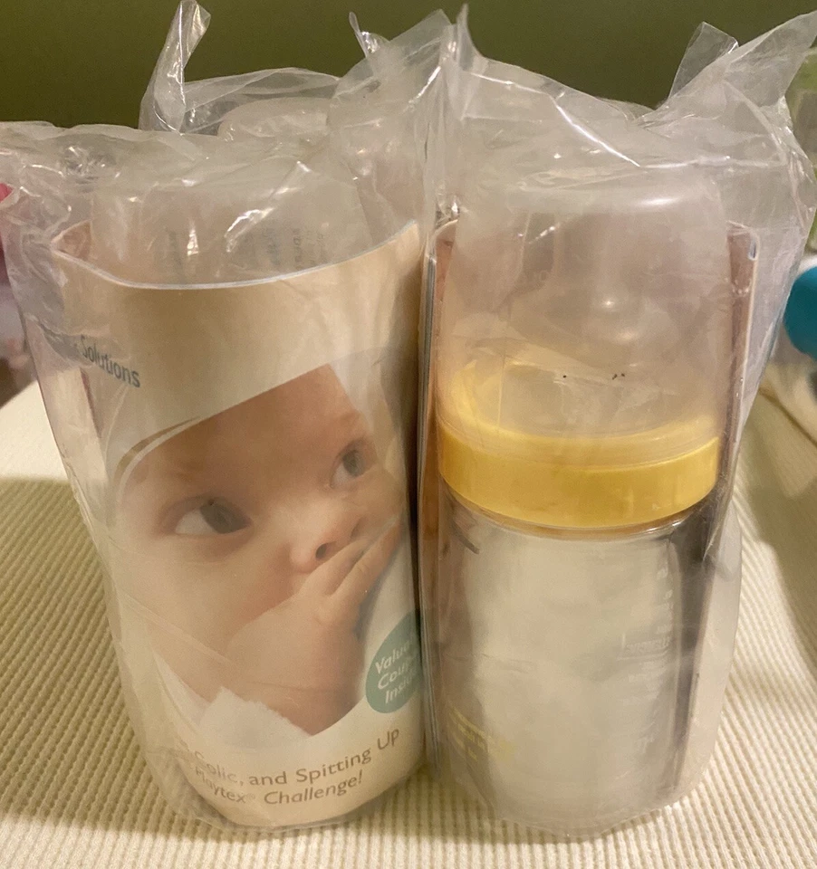 4 Playtex Drop-Ins Nursers Liners 4oz Slow Silicone Nipples 🌻Yellow FREE SHIP - Image 2 of 4