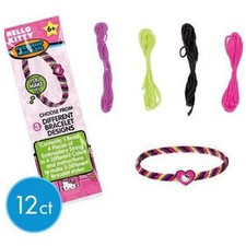 HELLO KITTY Neon Tween FRIENDSHIP BRACELETS 12 Birthday Party Supplies Favor