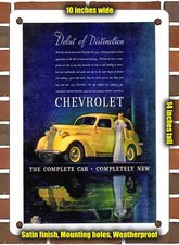 Metal Sign - 1937 Chevy Master De Luxe Sport Sedan - 10x14 Inches Metal Sign - 1937 Chevy Master De Luxe Sport Sedan - 10x14 Inches