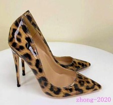 Women's Leopard Print Pumps High Stiletto Heel Pointed Toe Party Evening Shoes