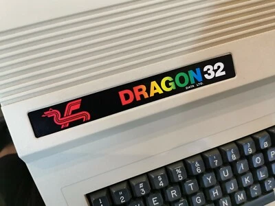 DRAGON 32 Computer Ultimate Replacement Repro Matt Vinyl Sticker / Badge x 2
