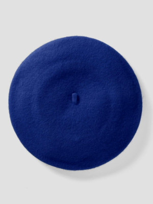 RAR Neu + Etikett - Hochwertige Wollmischung Benetton klassische blaue Baskenmütze