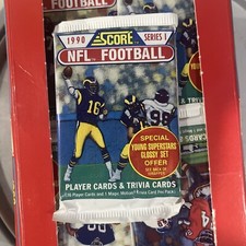 1990 Score Series 1 Football Cards, 1 Sealed Wax PACK From Wax Box, 16 Cards