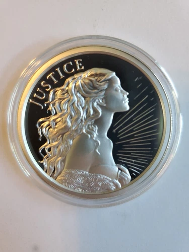 2018 1 Troy oz  Silver JUSTICE Proof Cardinal Virtue #1 SILVER SHIELD GROUP