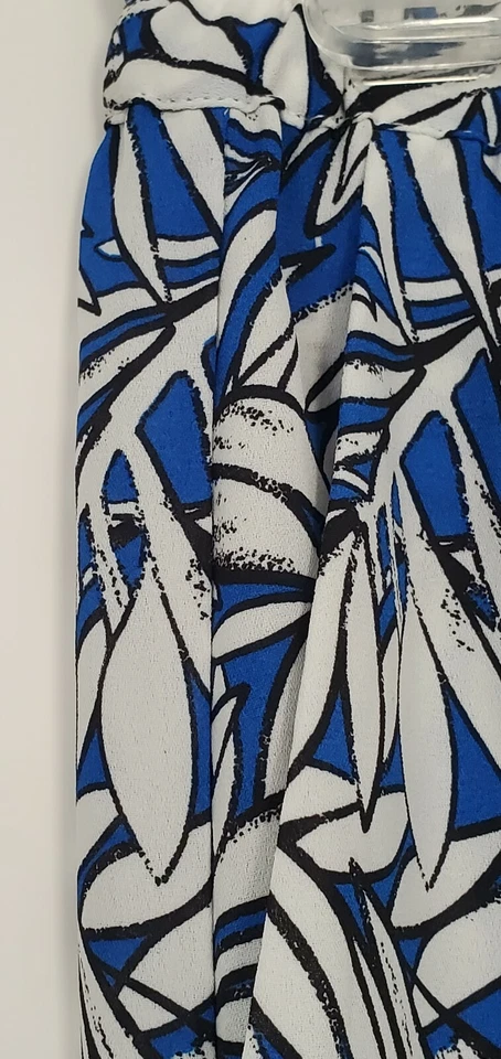 Pantalones Saint Tropez West Talla XS Azul y Blanco Tropical Floral Pierna Ancha B10 Foto 3 de 4