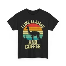 I Like Llamas and Coffee Shirt, Llama Coffee Lovers Women Men Vintage Shirt