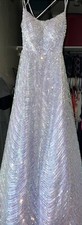 Purple/silver glittery Prom dress, size 1/2 with a laced up back.