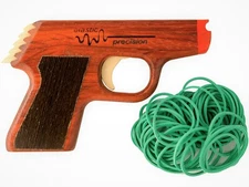 Elastic Precision Model PPK Rubber Band Gun Made From Exotic Padauk Hardwoods