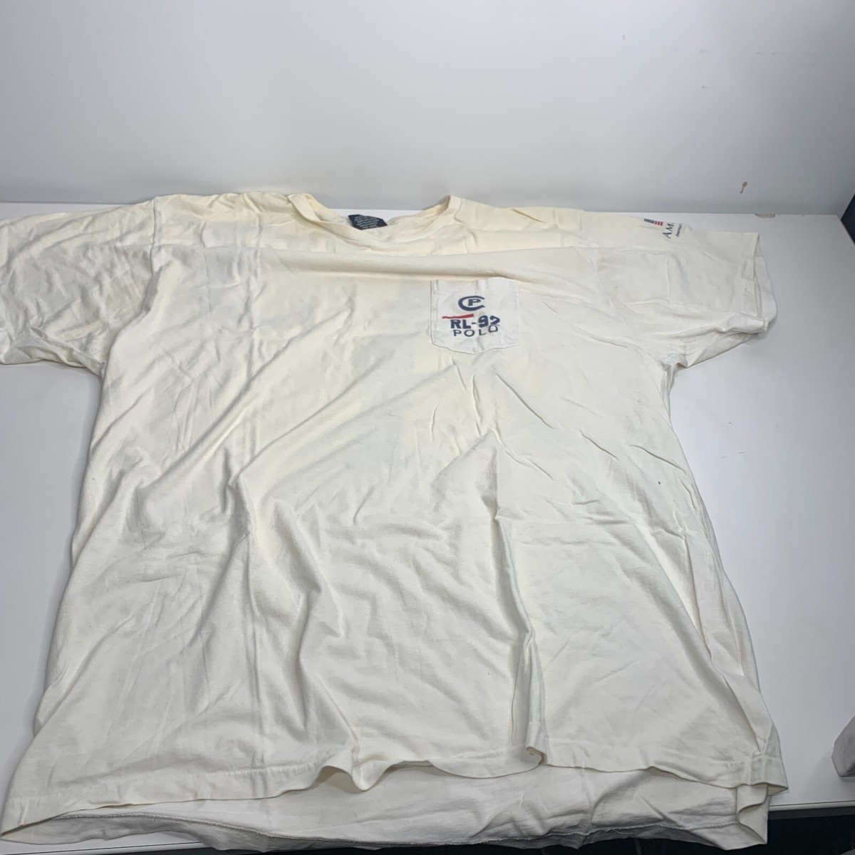 RARE Vintage 1992 RL-92 Ralph Lauren Polo Pocket Tshirt A3 Yacht 