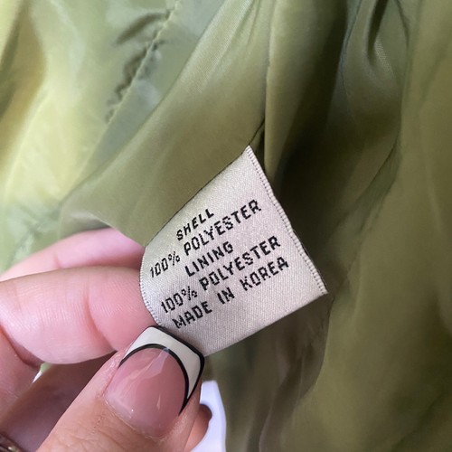 Talbots Quilted Blazer Jacket Olive Green Career Office Petite Size 10 - Picture 3 of 4