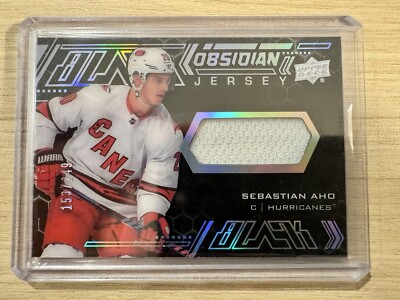 2020-21 UD Black Sebastian Aho Obsidian Jersey Patch /249