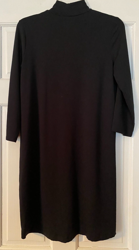 J. JILL WEAREVER Dress Size Small Black ¾ Sleeve Turtleneck Pullover Women’s - Picture 3 of 4