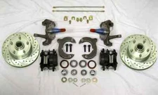 Mustang II Front Disc Brake Kit 11" Rotors Ford + 2" Drop Spindles SS Lines