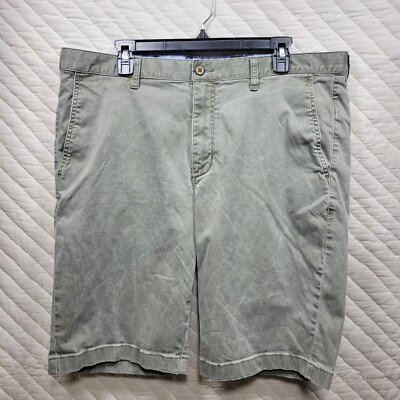 Tommy Bahama Shorts Mens 38 Green Heather Bermuda Golf Outdoor Casual Flat Front