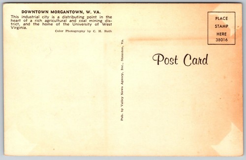 Postcard West Virginia Downtown Morgantown WV Walgreens - Picture 2 of 2
