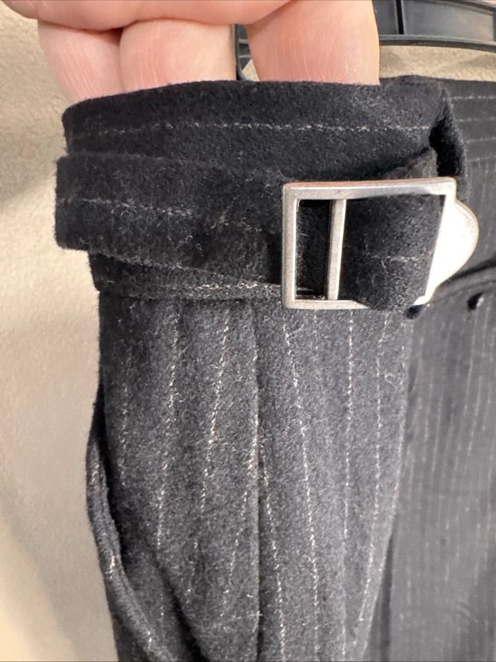 Men's Banana Republic FF Black Pants Side Adjuster 35x31 tag 34/32 Striped - Image 3 of 4