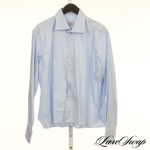 NWT The Armoury Made in Amritsar Solid Blue Light Twill Button Down Shirt NR #5