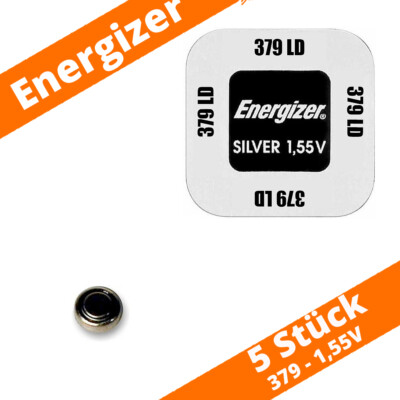 5 x Energizer 379 SR521SW Uhrenbatterie Knopfzelle SR63 AG0 1,55V Silberoxid