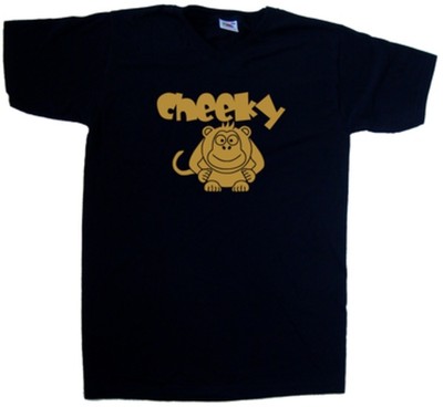 Frecher Affe lustiges T-Shirt mit V-Ausschnitt
