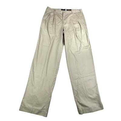 Izod Club Khaki Pants Men's 38/32 Pleated Cuff Educore 90's Y2k - Main Image